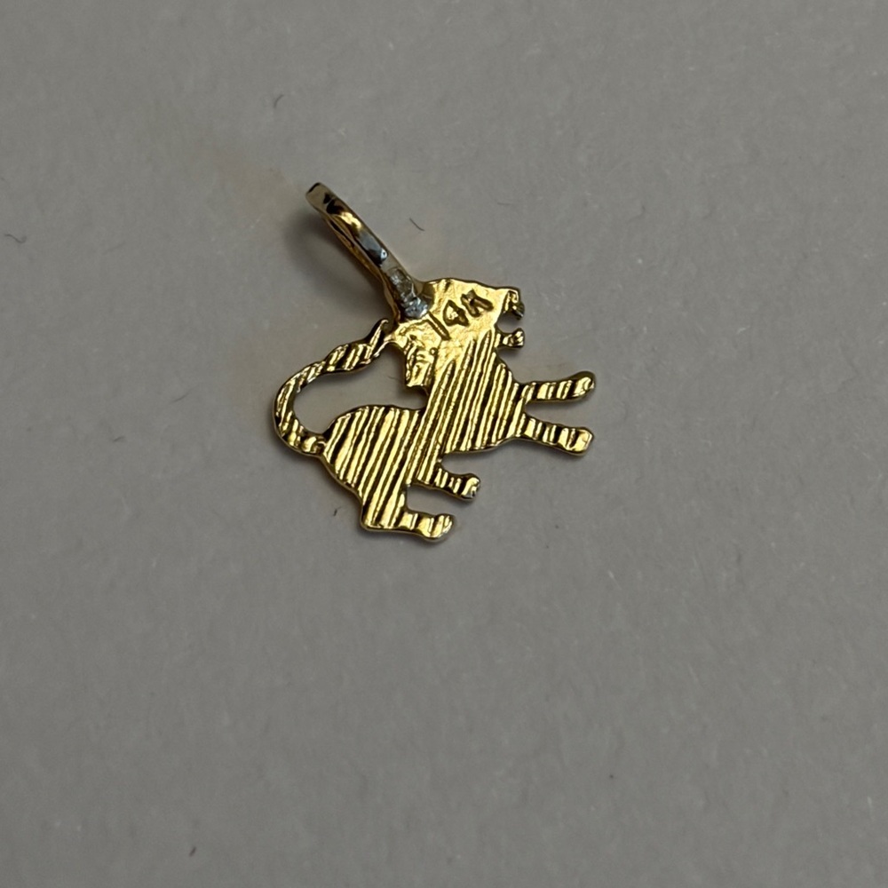 Tiny 14k solid gold lion charm - Picture 2 of 3